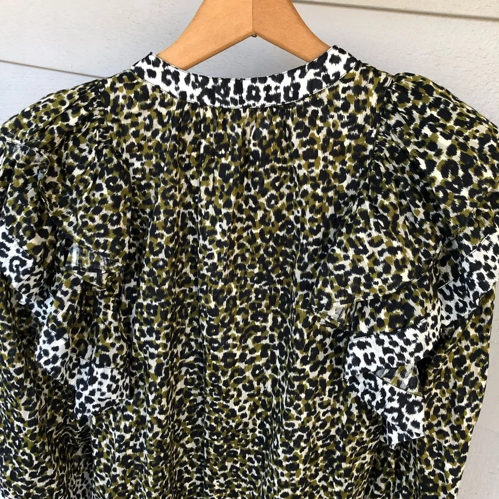 Ulla Johnson Blouse Ruffle Animal Print Carissa NWT US 2 - Picture 9 of 13